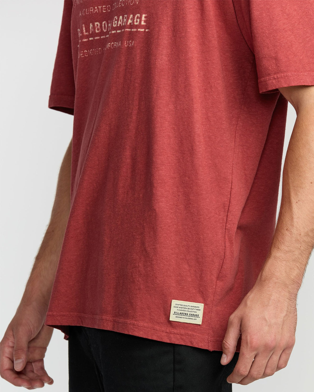 The Label Garage Regular Short Sleeve T-Shirt - Burnt Red | Billabong
