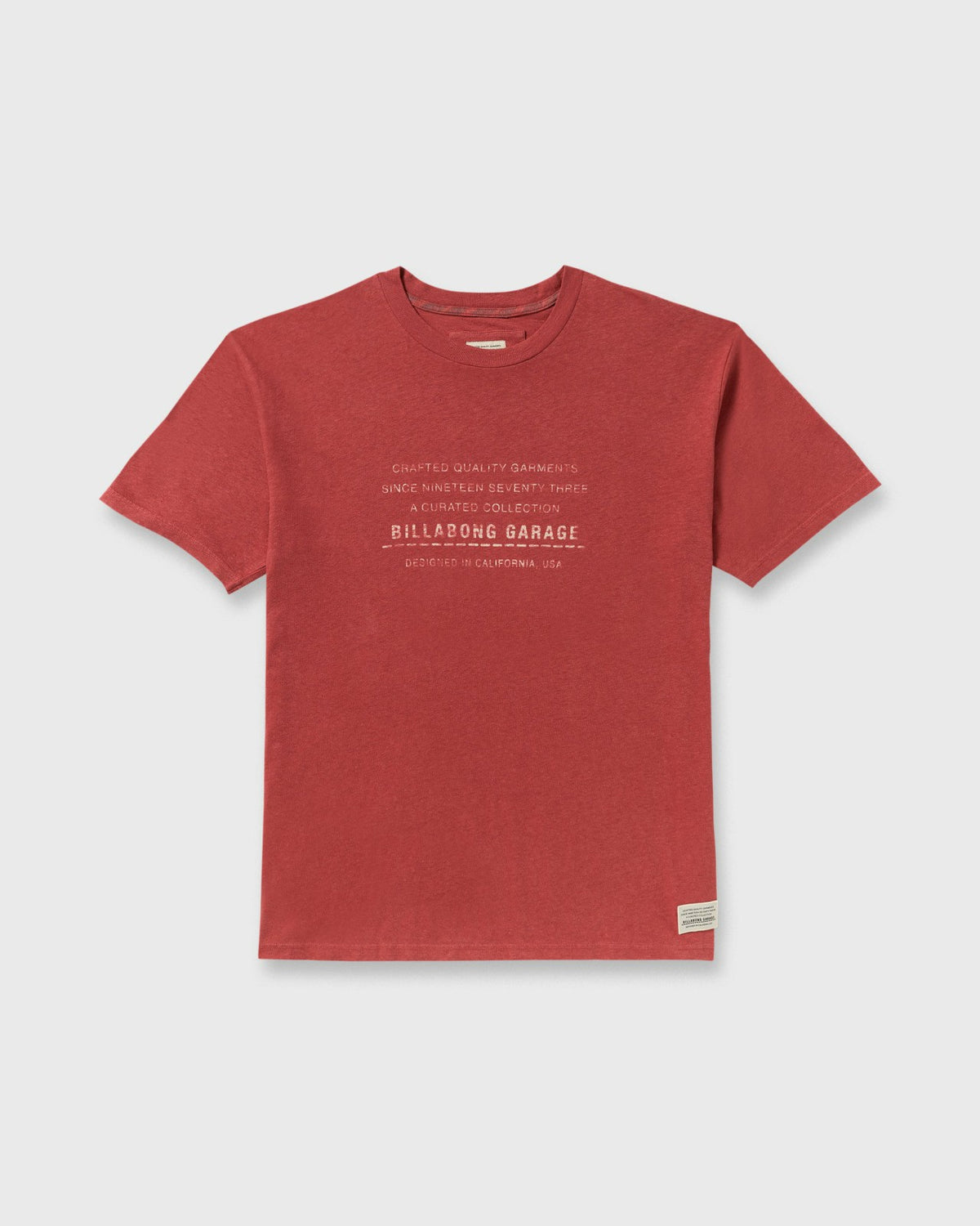 The Label Garage Regular Short Sleeve T-Shirt - Burnt Red | Billabong