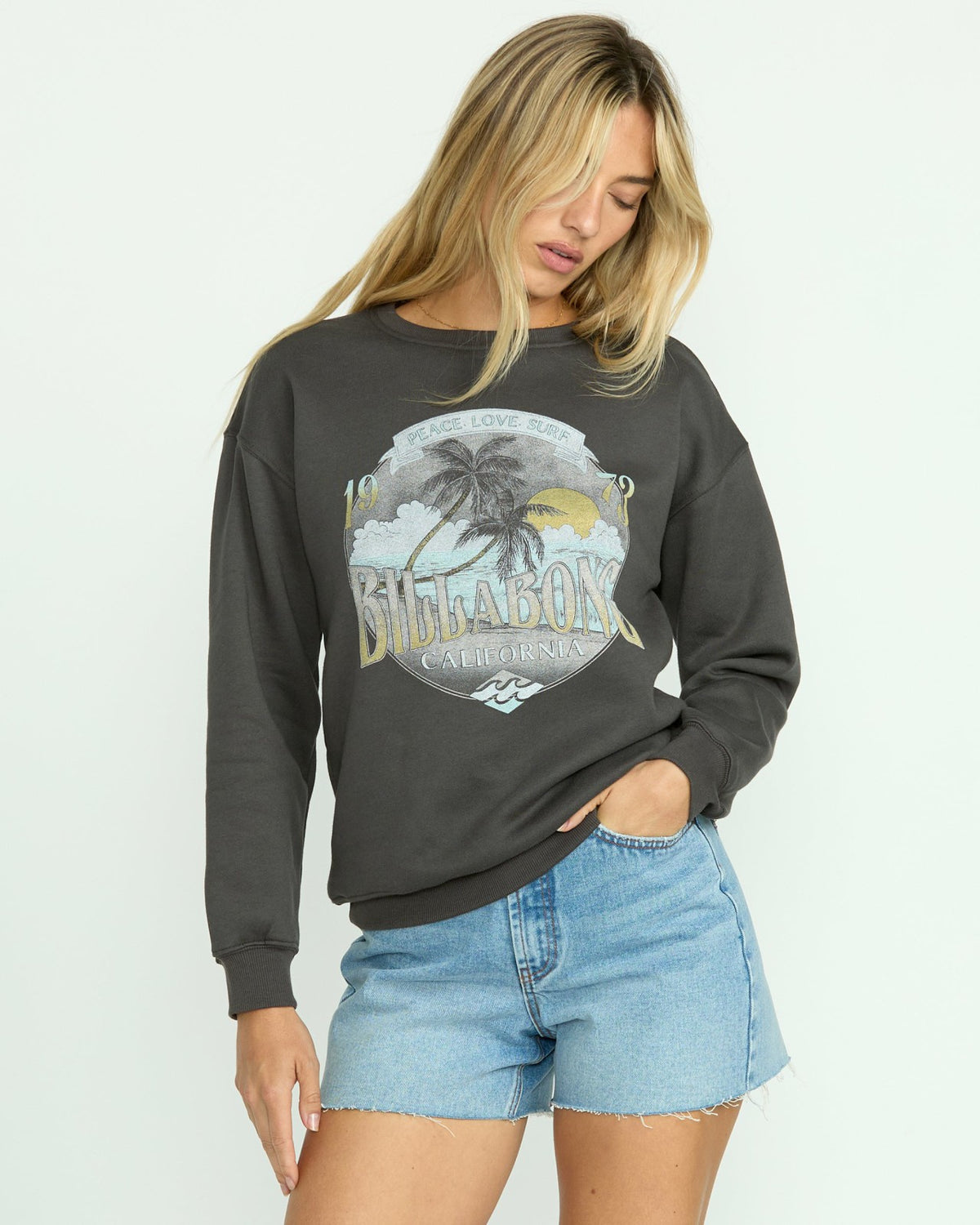Wonderland Calls Crewneck Sweatshirt - Off Black | Billabong