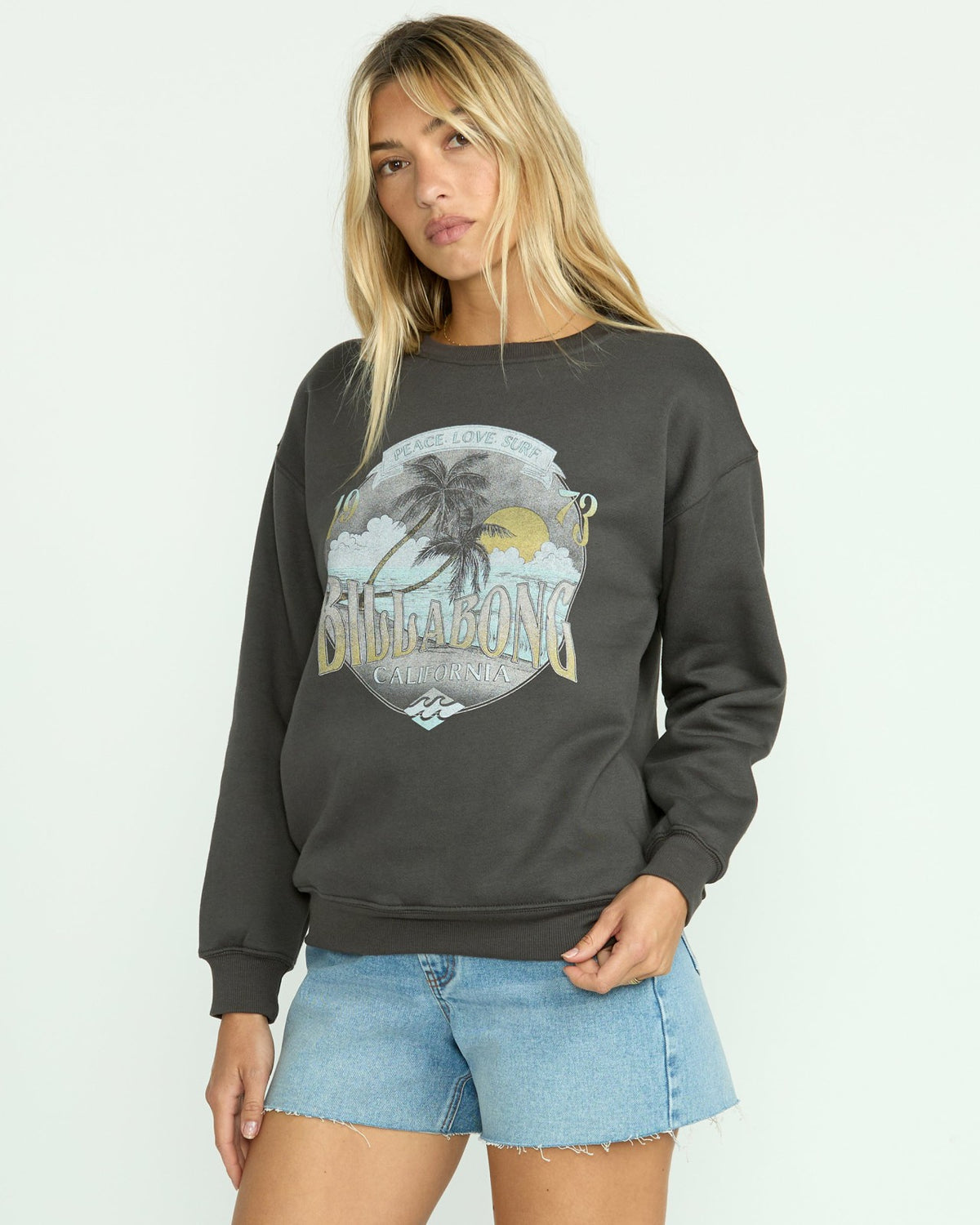 Wonderland Calls Crewneck Sweatshirt - Off Black | Billabong