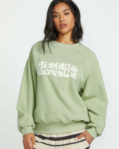 The Waves Crew Sweatshirt - Pistachio | Billabong